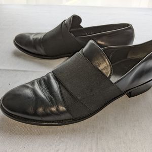 Stuart Weitzman Black Leather Slip-On Flats